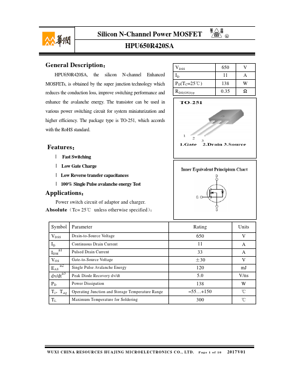 <?=HPU650R420SA?> डेटा पत्रक पीडीएफ