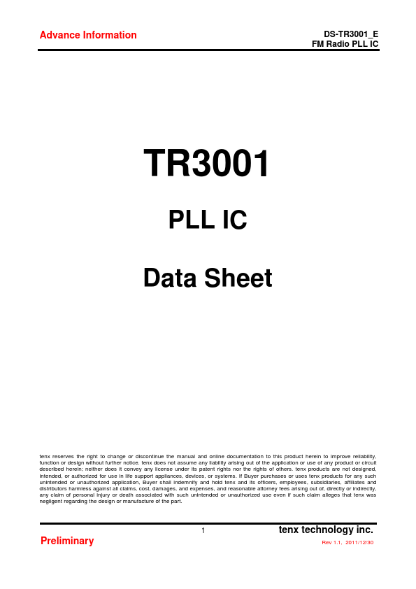 TR3001 Tenx