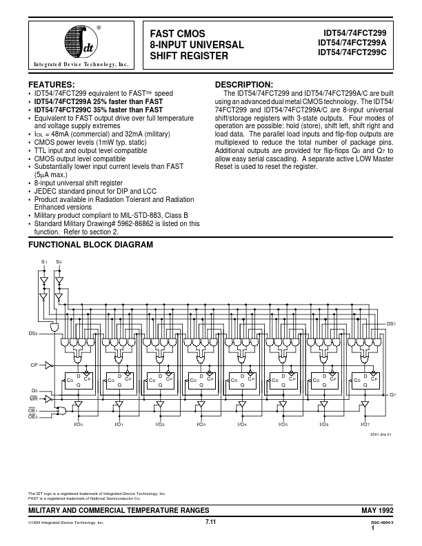 IDT74FCT299A