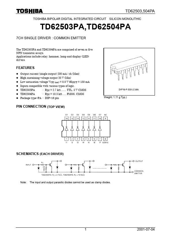 TD62504PA Toshiba