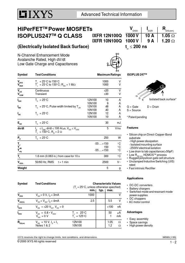 IXFR12N100Q