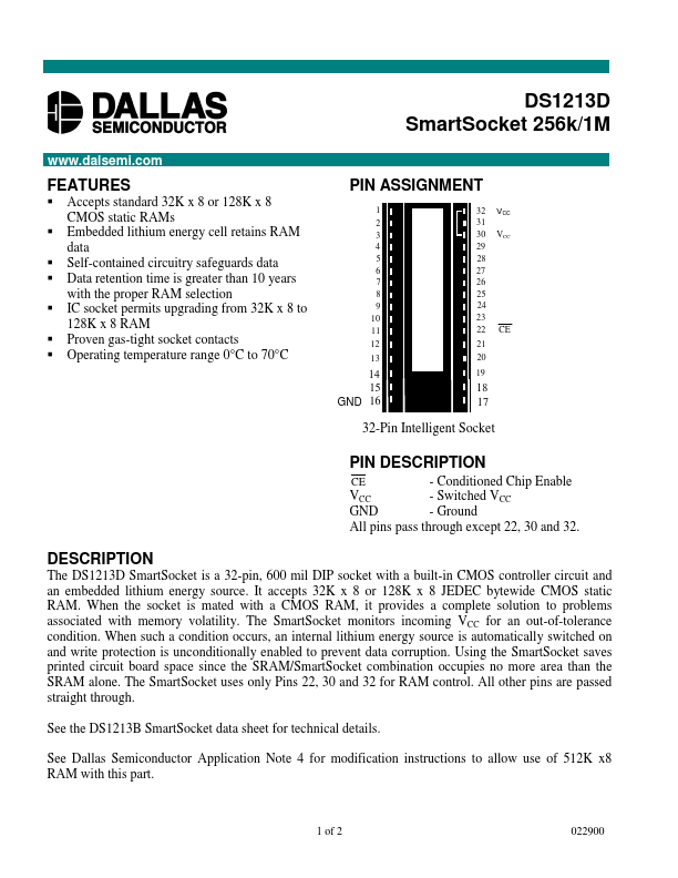 DS1213D Dallas Semiconducotr