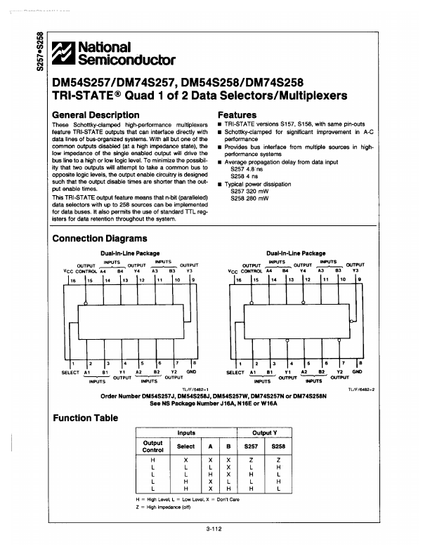 DM54S257 National Semiconductor