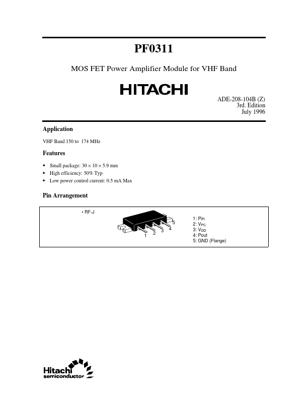 PF0311 Hitachi Semiconductor