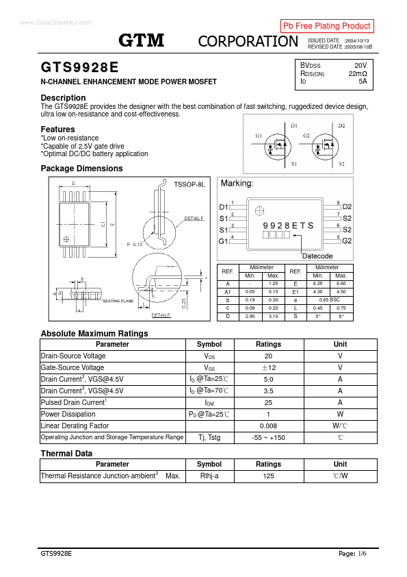 <?=GTS9928E?> डेटा पत्रक पीडीएफ