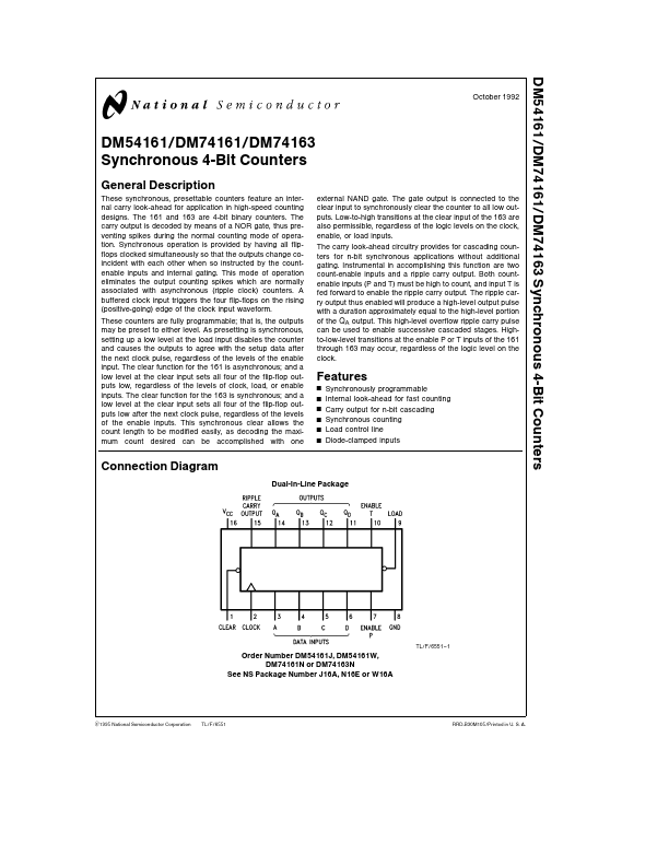 DM74161 National Semiconductor