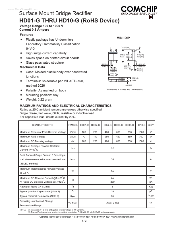 HD01-G Comchip Technology