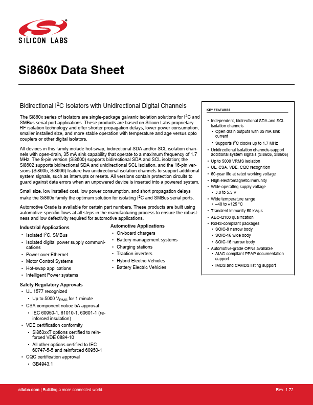 <?=Si8605AC-AS1?> डेटा पत्रक पीडीएफ