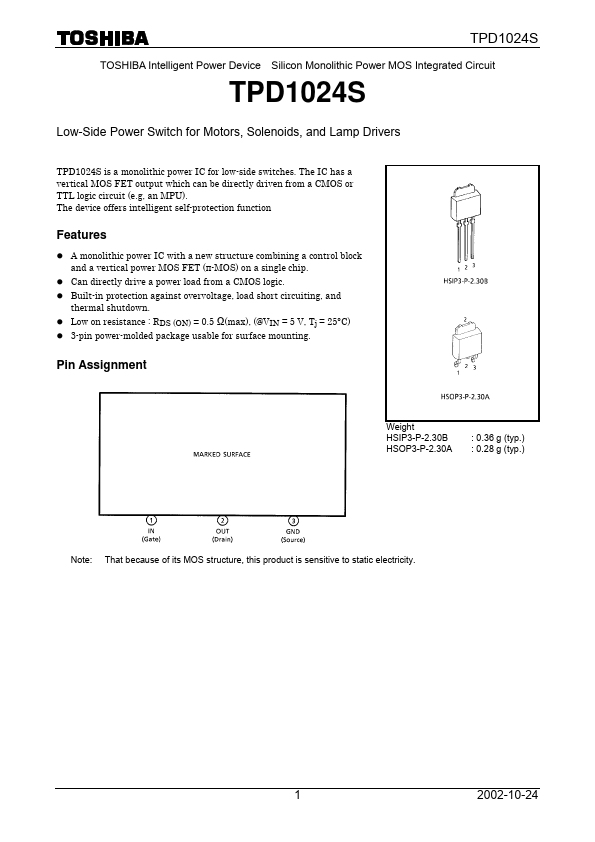 <?=TPD1024S?> डेटा पत्रक पीडीएफ