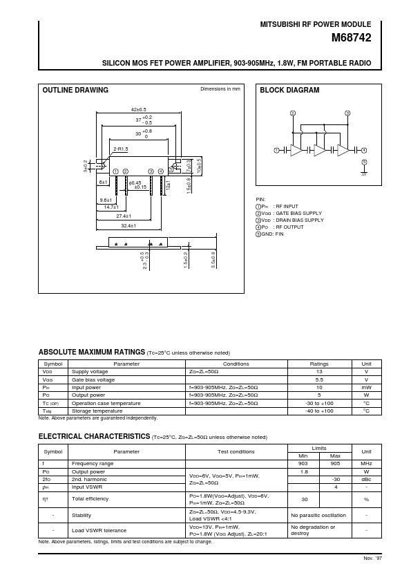 M68742 Mitsubishi