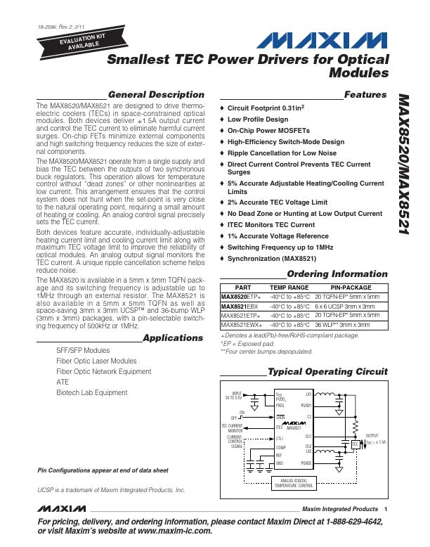 MAX8520 Maxim Integrated Products