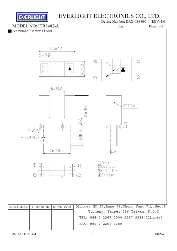 <?=ITR8402-A?> डेटा पत्रक पीडीएफ