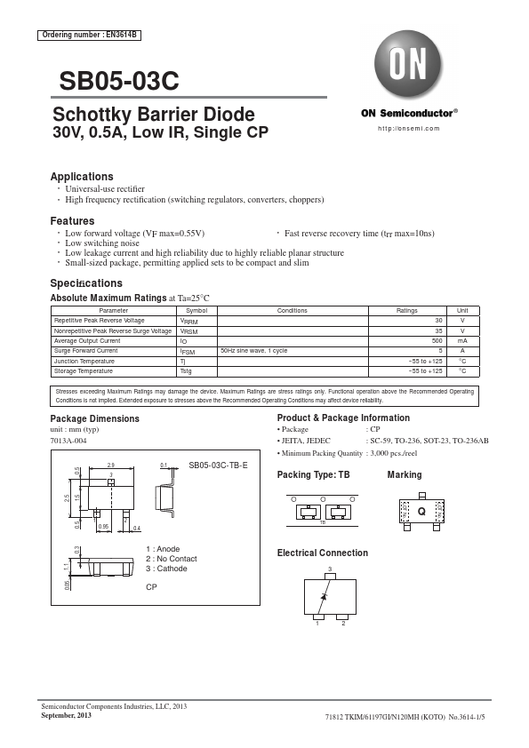 SB05-03C ON Semiconductor