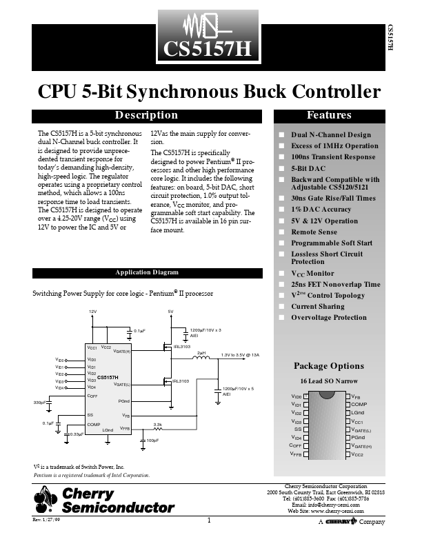 CS5157H Cherry Semiconductor Corporation