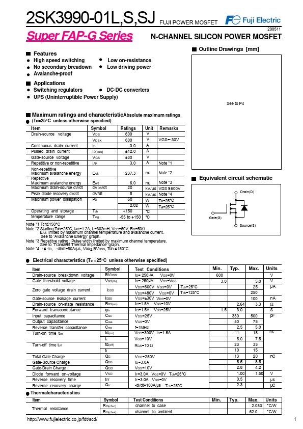 2SK3990-01SJ Fuji