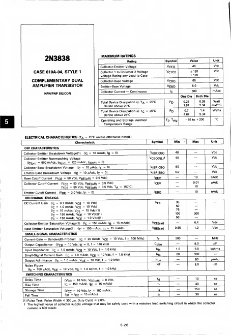 2N3838 Motorola