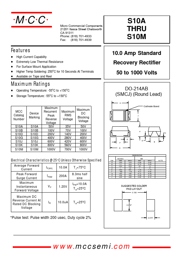 S10D Micro Commercial Components