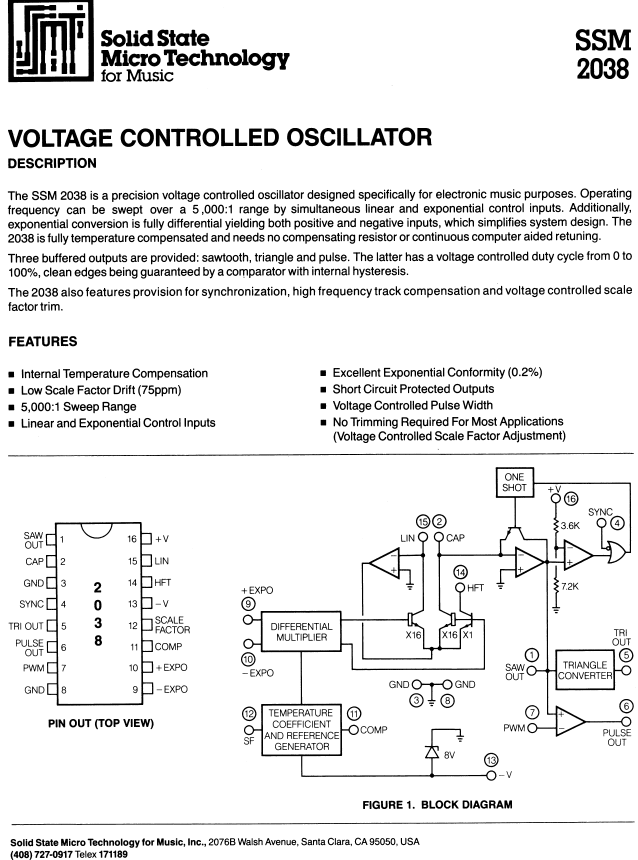 SSM2038 Solid State Micro Technology