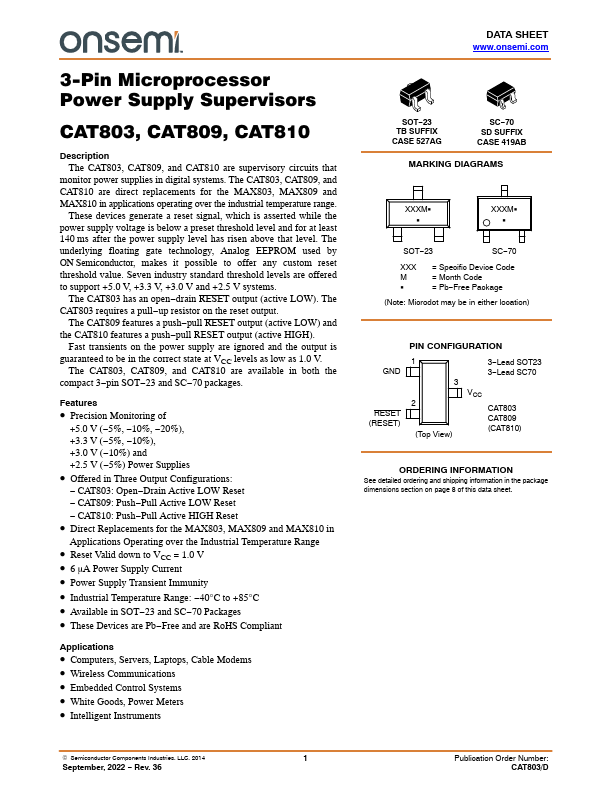 CAT803 ON Semiconductor