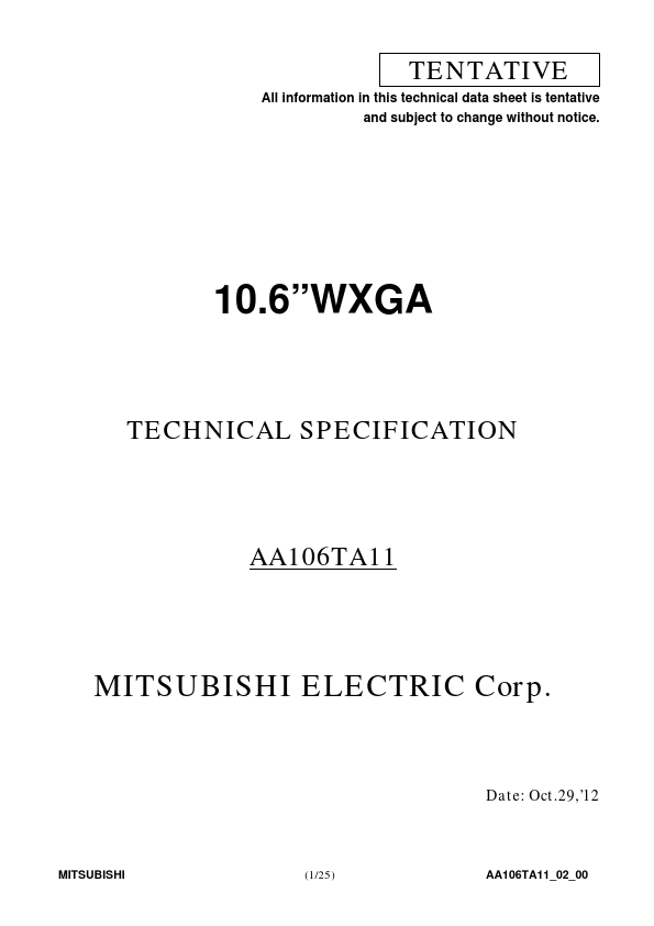 <?=AA106TA11?> डेटा पत्रक पीडीएफ