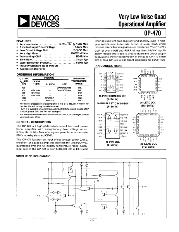 OP-470 Analog Devices