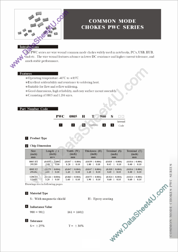 <?=PWC1206ST261S?> डेटा पत्रक पीडीएफ