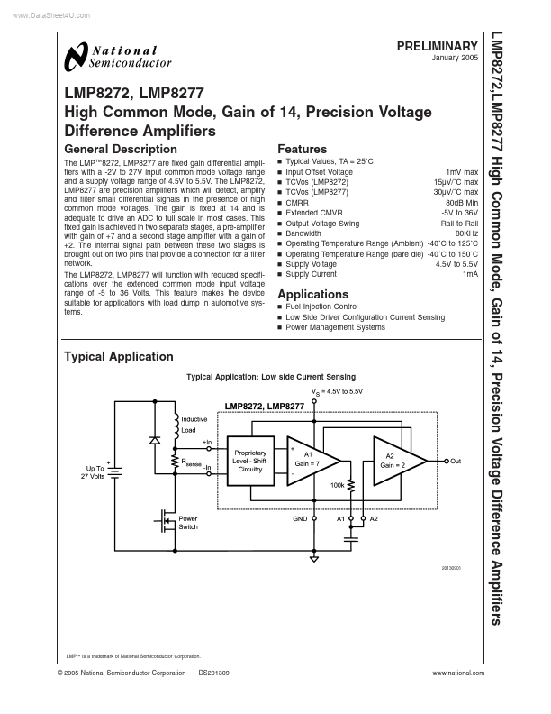 <?=LMP8272?> डेटा पत्रक पीडीएफ