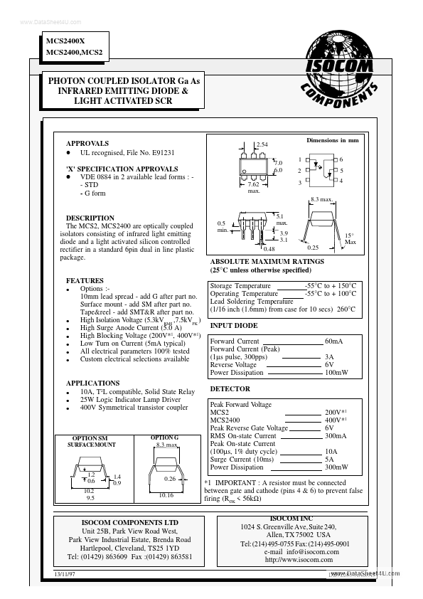 MCS2400 ISOCOM