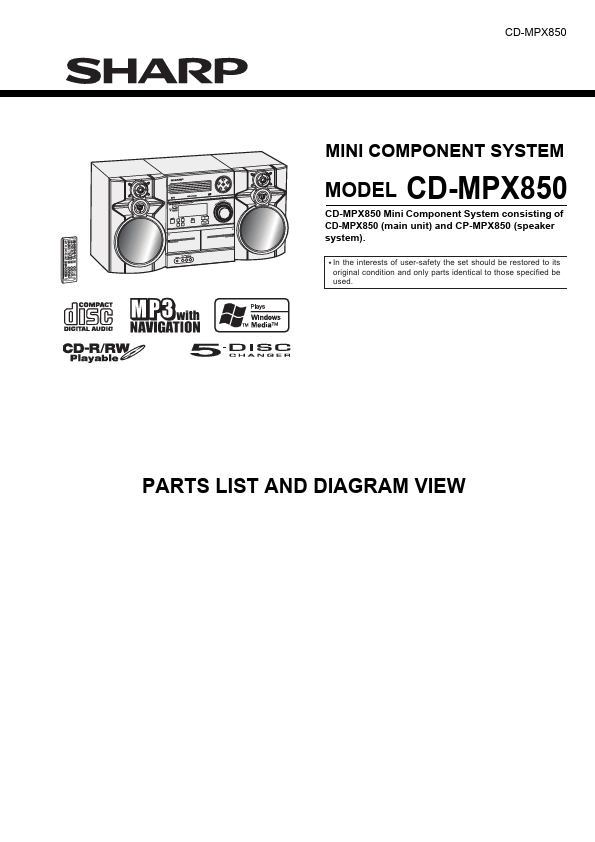 <?=CD-MPX850?> डेटा पत्रक पीडीएफ
