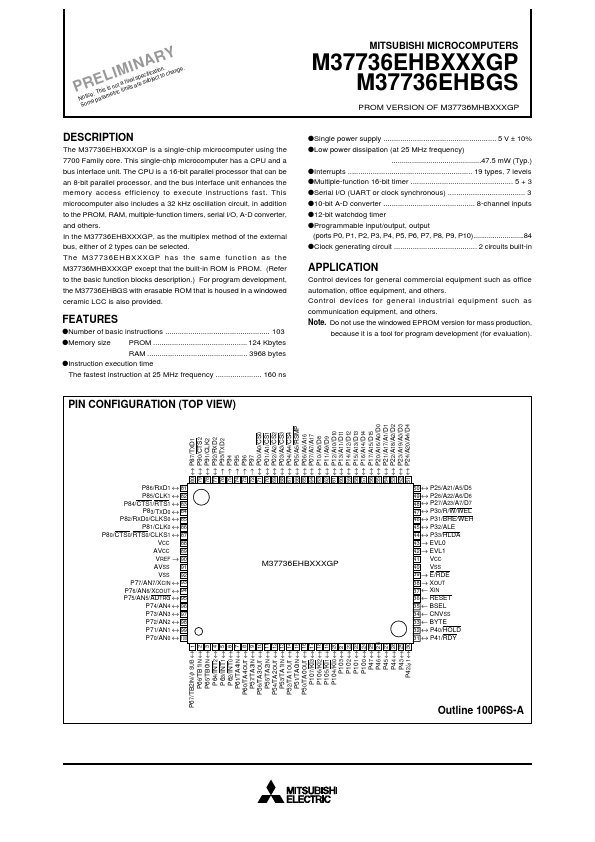 M37736EHBGS Mitsubishi