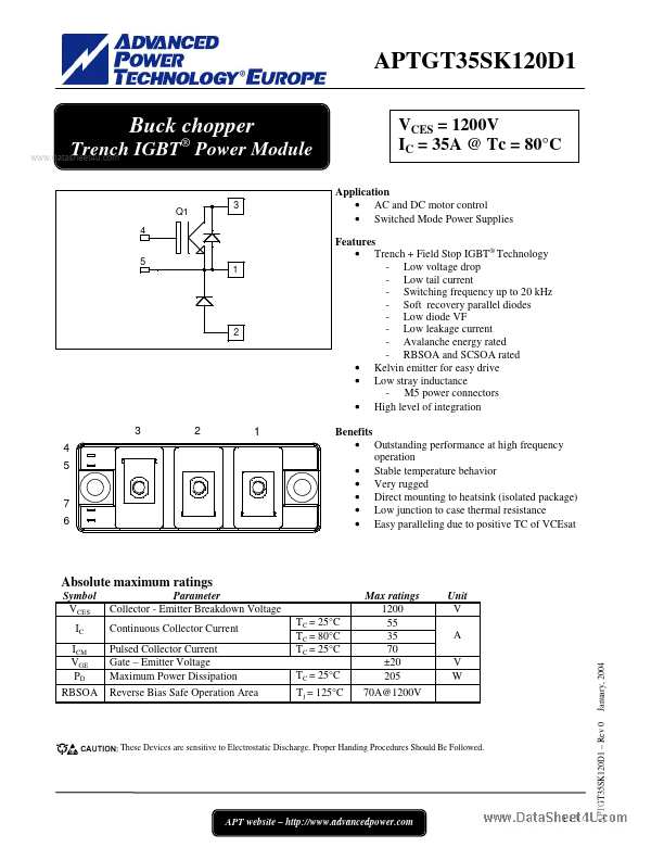 <?=APTGT35SK120D1?> डेटा पत्रक पीडीएफ