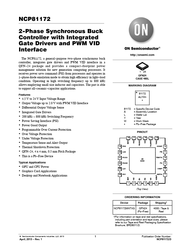 NCP81172 ON Semiconductor