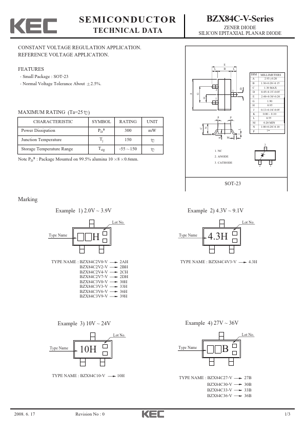 BZX84C15-V KEC