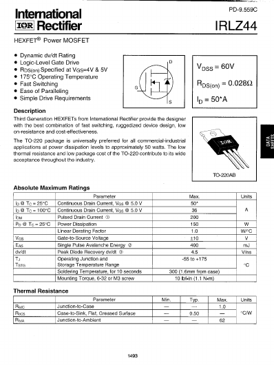 IRLZ44 International Rectifier