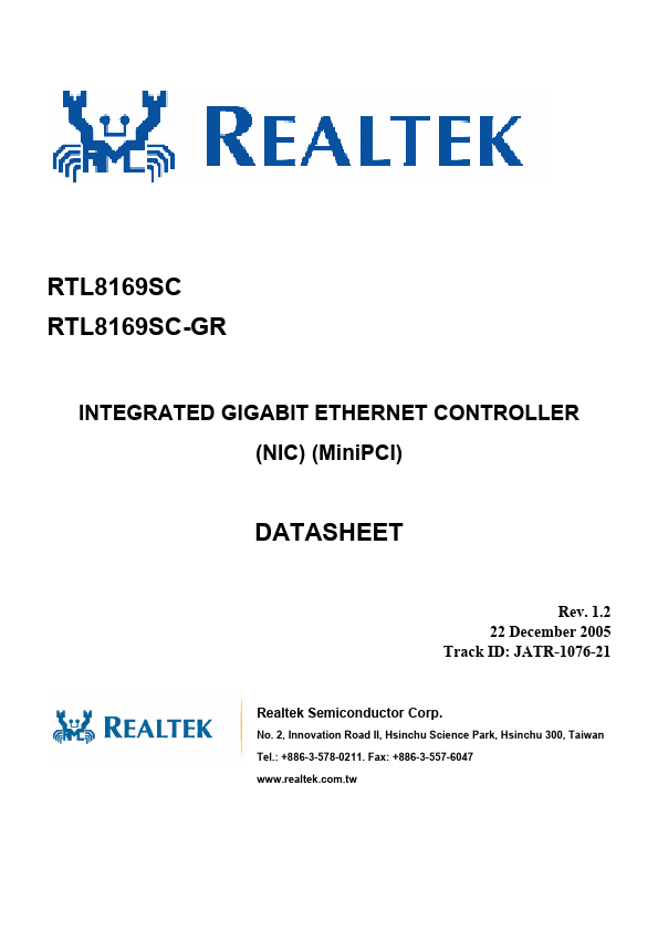 <?=RTL8169SC-GR?> डेटा पत्रक पीडीएफ