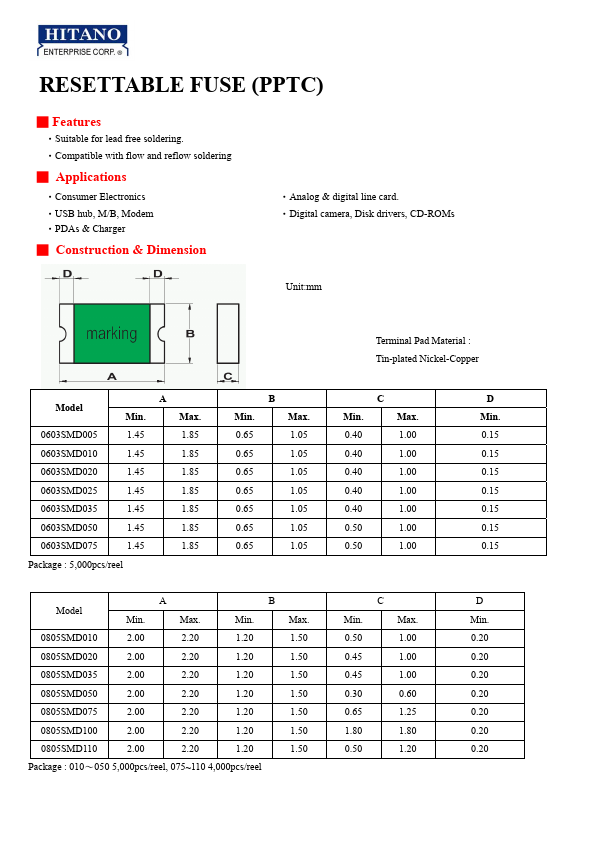 0805SMD010