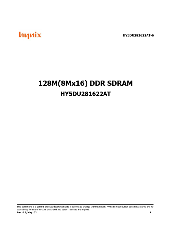 HY5DU281622AT-6 Hynix Semiconductor