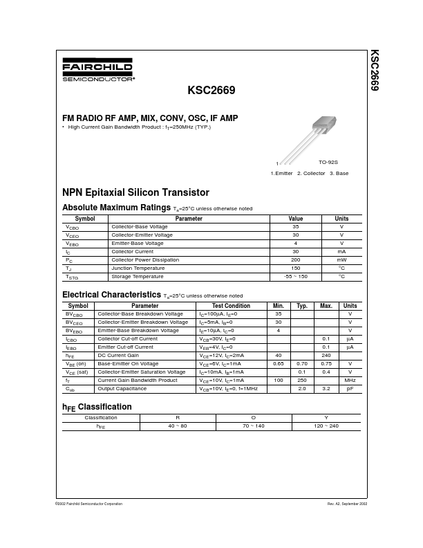 KSC2669 Fairchild Semiconductor