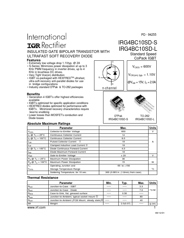 IRG4BC10SD-S International Rectifier