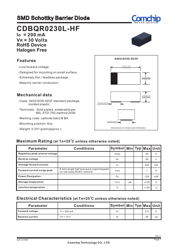 CDBQR0230L-HF Comchip