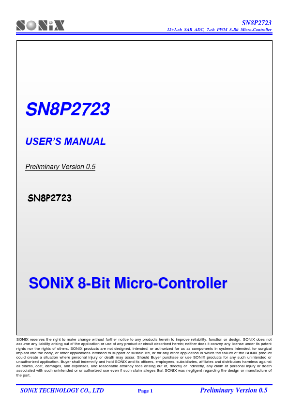 SN8P2723 Sonix
