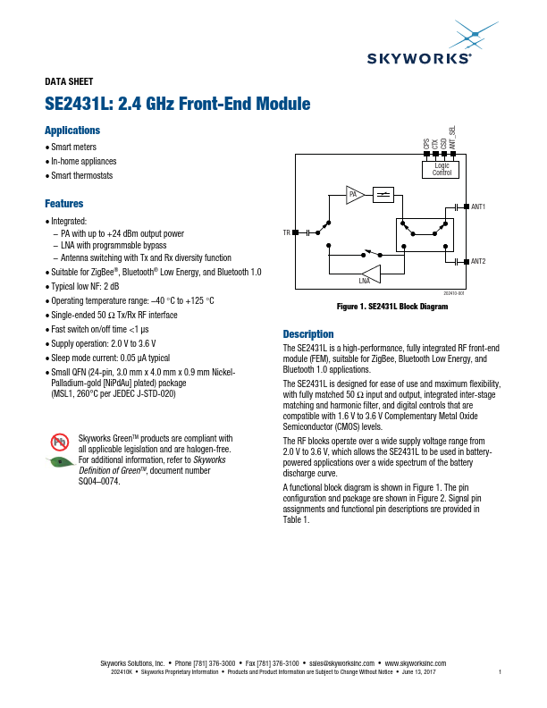 <?=SE2431L?> डेटा पत्रक पीडीएफ