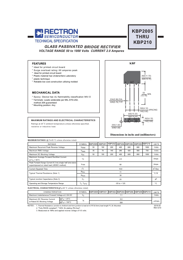 KBP202 Rectron