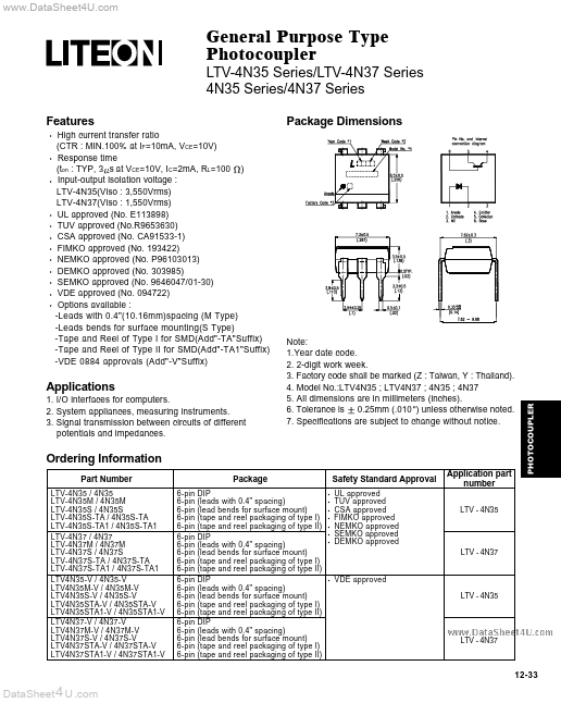 LTV4N37 LITE-ON Electronics