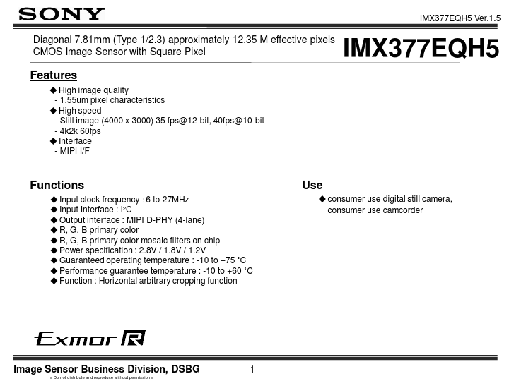 <?=IMX377EQH5?> डेटा पत्रक पीडीएफ