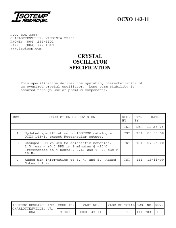 OCXO-143-11