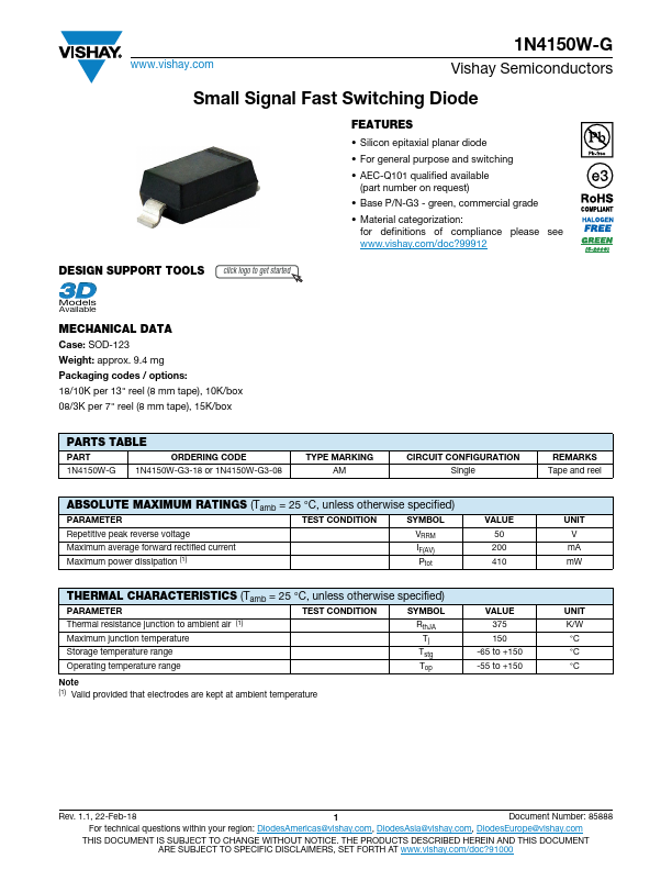 <?=1N4150W-G?> डेटा पत्रक पीडीएफ