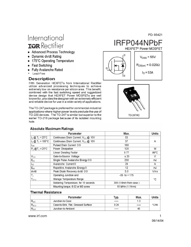 IRFP044NPbF International Rectifier