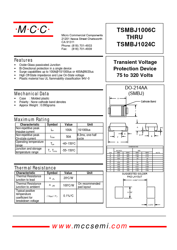 TSMBJ1024C Micro Commercial Components