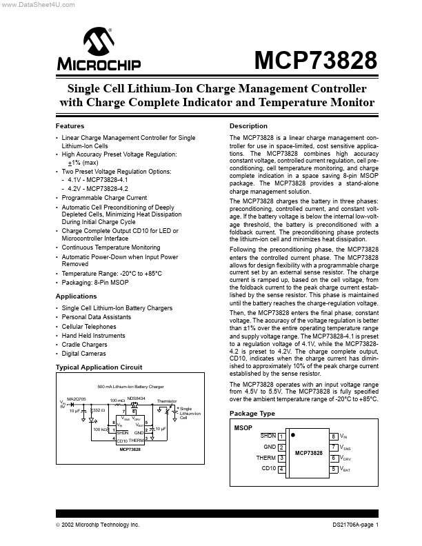 MCP73828 Microchip Technology